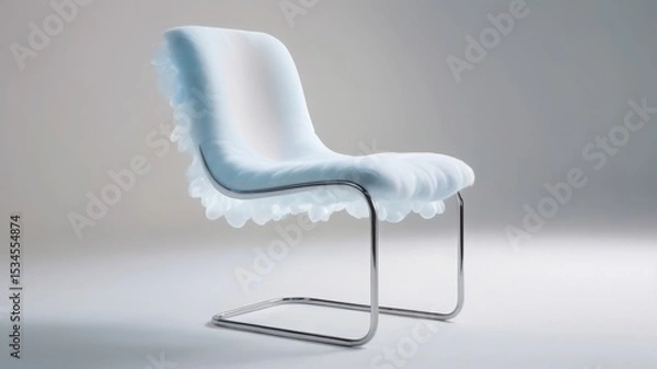 Obraz white chair on a gray background