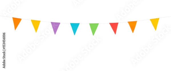 Fototapeta party flags isolated on a white background