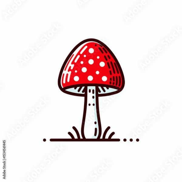Obraz Fly agaric mushroom in a simple design with a vivid appearance and copy space