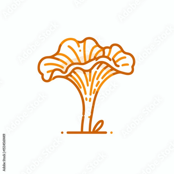 Obraz Chanterelle mushroom with a delicate design and warm colors and copy space