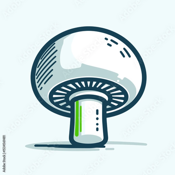 Fototapeta Champignon in simple style with a light palette and copy space