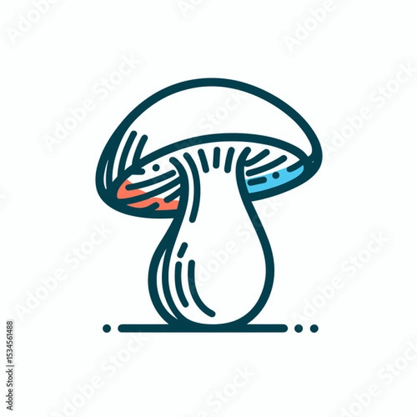 Fototapeta Porcini mushroom in minimalist design with a creative touch and copy space