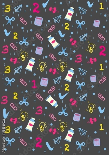 Fototapeta seamless pattern with a lot of icons