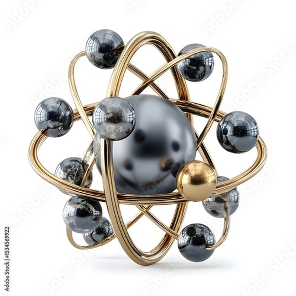 Fototapeta 3d render of atom