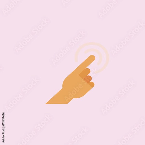Fototapeta Hand with touching a button or pointing finger icon. flat design