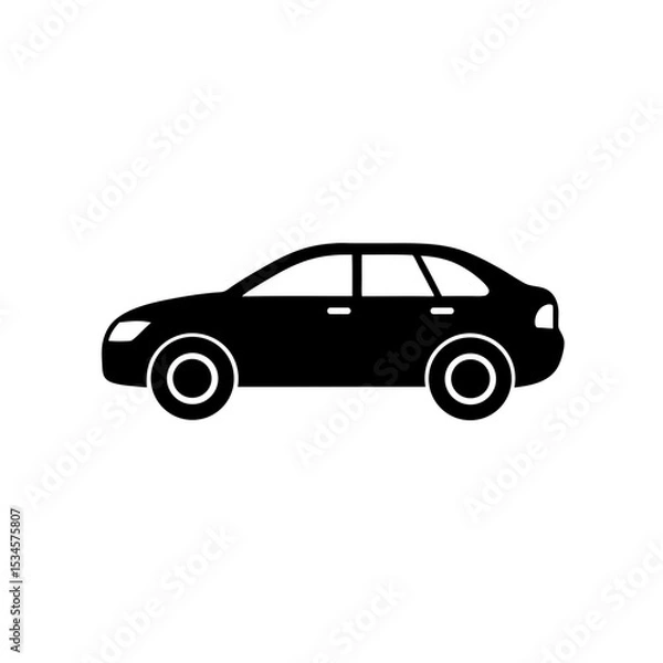 Fototapeta Car Icon Vector Flat Clean Look Isolated Illustration