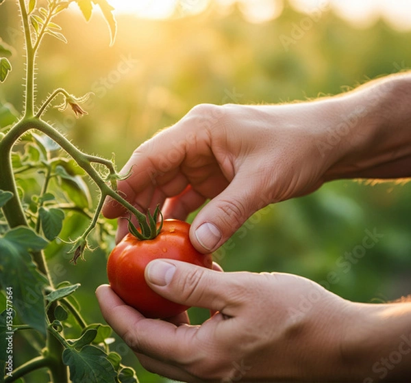 Fototapeta tomato in hands