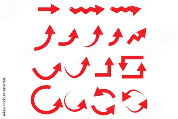 Obraz Curved arrow icons. curved arrows set. arrow symbol collection.