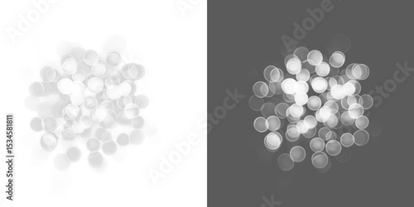 Obraz Abstract shadow png,  bokeh isolated on transparent background,  Seamless abstract white bokeh line blur background texture overlay. Light silver grey diffuse glowing object