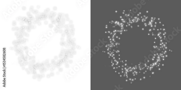Obraz Abstract shadow png,  bokeh isolated on transparent background,  Seamless abstract white bokeh line blur background texture overlay. Light silver grey diffuse glowing object