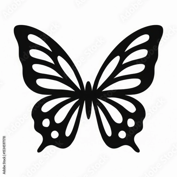 Fototapeta Butterfly icon in decorative silhouette style
