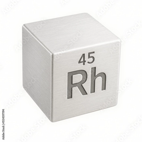 Fototapeta Rhodium block labeled Rh with number 45