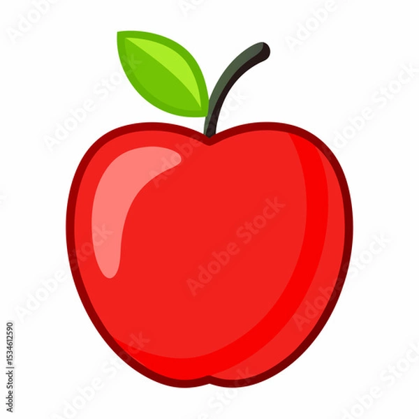 Fototapeta Minimal Apple Vector on White