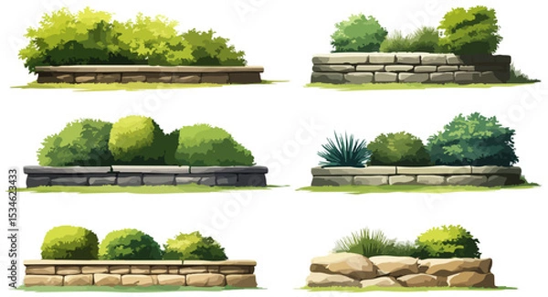 Obraz Watercolor effect multiple retaining walls