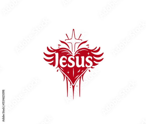 Obraz Jesus Red Heart Design