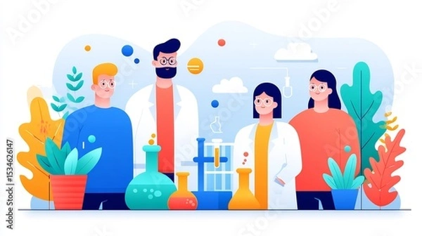 Obraz Business researchers conducting experiments laboratory settings laboratory research concept