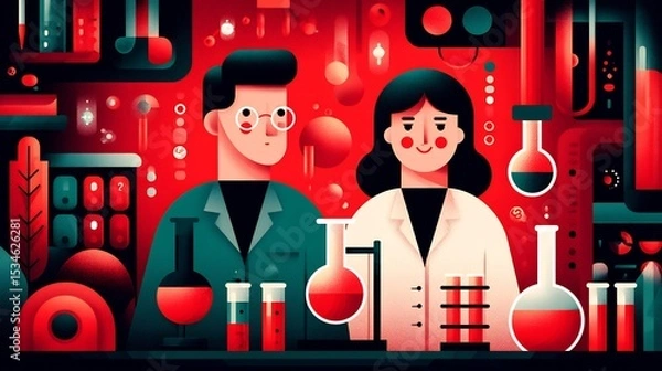 Obraz Business researchers conducting experiments laboratory settings laboratory research concept
