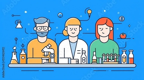 Obraz Business scientists conducting laboratory research innovate product development laboratory research concept
