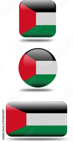 Obraz 3D Set Flag of Kuwait (EPS)
