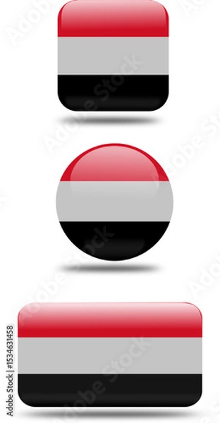 Obraz 3D Set Flag of Yemen (EPS)