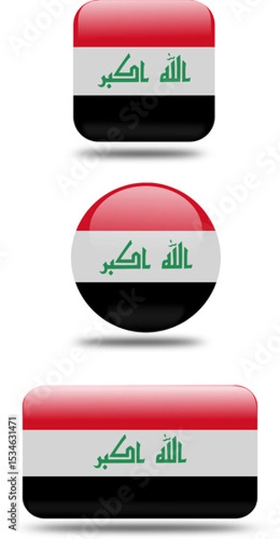 Obraz 3D Set Flag of Iraq (EPS)