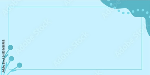 Obraz Blue Decorative Abstract Frame with Floral Elements