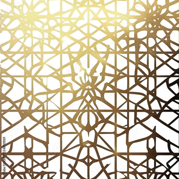 Obraz Golden Geometric Pattern on Black Background Creates Striking Visual Appeal