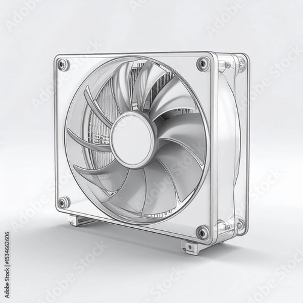 Fototapeta Transparent Square Computer Cooling Fan