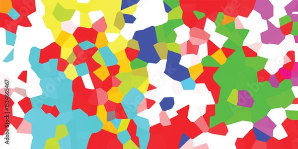 Fototapeta Abstract colorful mosaic composed of geometric shapes presenting a vibrant and dynamic design suitable for creative projects and various design elements.