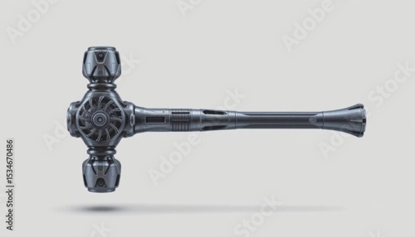 Fototapeta Hammer with ornate design on a light background.