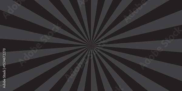 Obraz Sunburst beam light vintage shine and graphic summer explosion pattern. black and gray bright sunrise isolated glow striped texture background.	