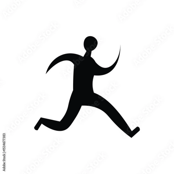 Obraz Running man silhouette. Vector image.