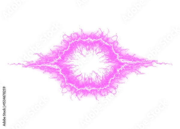 Fototapeta Electric  With Fractal Lightning Discharge Effect	Isolated on a transparent background
