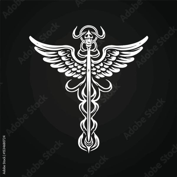 Fototapeta Medical Caduceus Icon Design: Professional Vector Illustration for Healthcare Industry