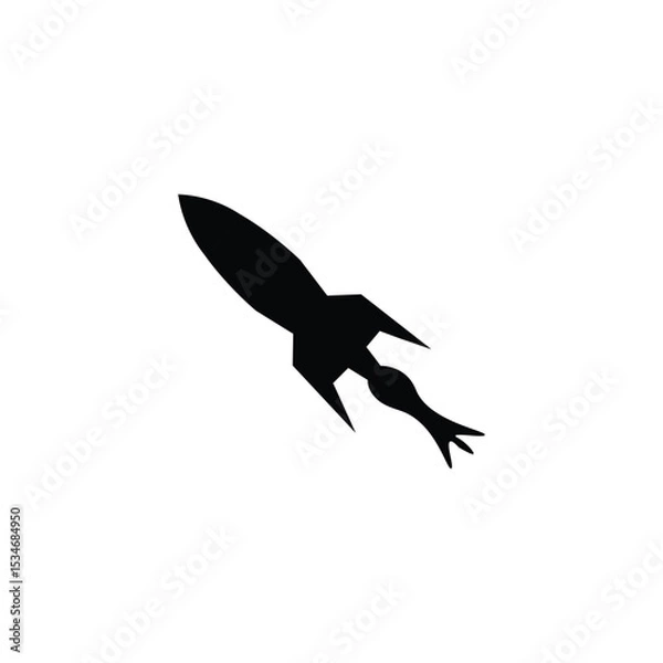 Obraz flying rocket silhouette. vector image.