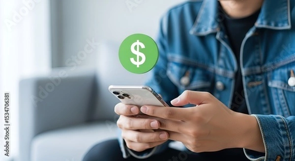 Obraz Smartphone Banking Convenient Financial Management at Your Fingertips