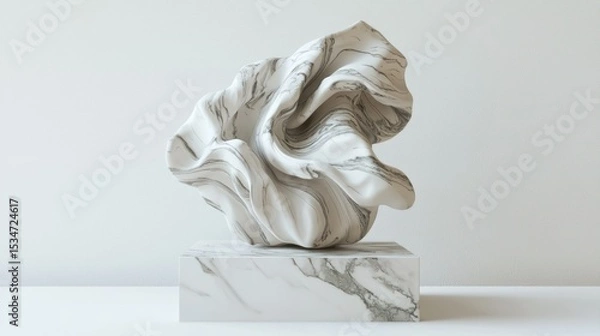 Fototapeta 3D render of a tabletop abstract art statue on white background