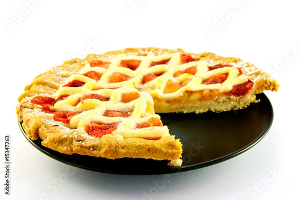 Obraz Apple and Strawberry Pie with a Slice Missing