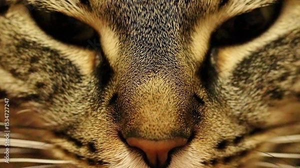 Obraz Close-up view of a tabby cat's face.