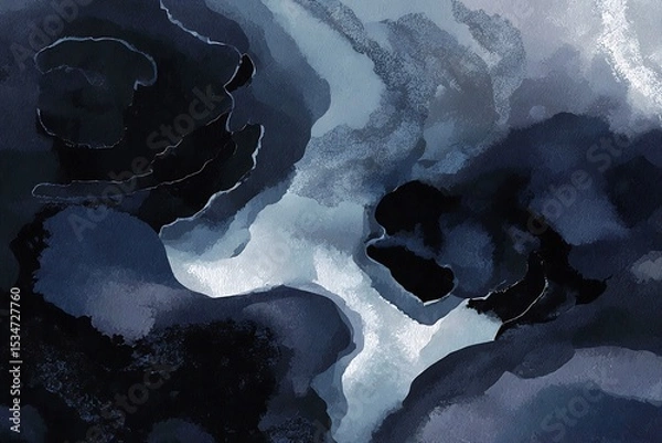 Obraz Abstract design with layered dark blues and grays.