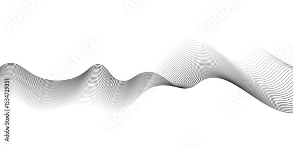 Obraz Abstract grey wave lines on transparent background. Grey wave swirl, frequency sound wave,twisted curve lines with blend effect. Technology,twisted curve lines with blend effect,