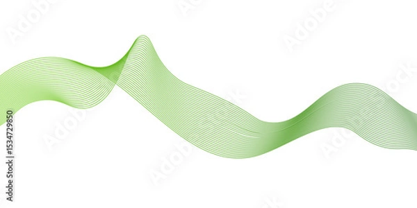 Obraz Modern abstract green wave liquid lines background.dots on a whit clean and fresh background,Frequency sound wave lines and technology curve lines,green wave lines frame,