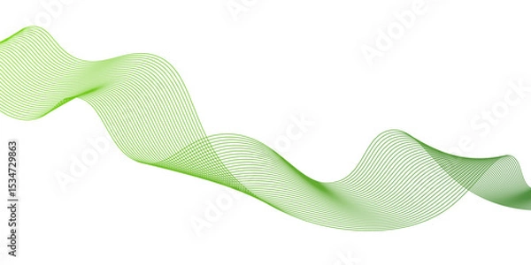 Obraz Modern abstract green wave liquid lines background.dots on a whit clean and fresh background,Frequency sound wave lines and technology curve lines,green wave lines frame,