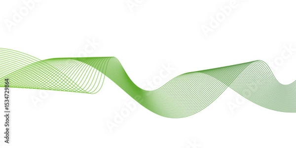 Obraz Modern abstract green wave liquid lines background.dots on a whit clean and fresh background,Frequency sound wave lines and technology curve lines,green wave lines frame,