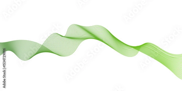 Obraz Modern abstract green wave liquid lines background.dots on a whit clean and fresh background,Frequency sound wave lines and technology curve lines,green wave lines frame,