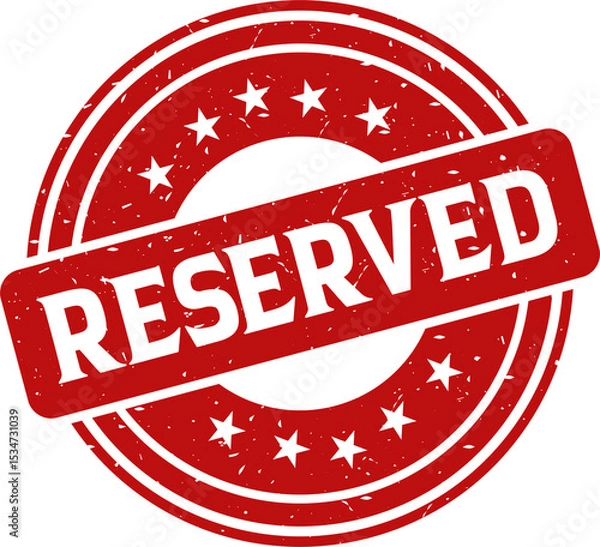 Fototapeta Reserved red stamp, Stamp round style