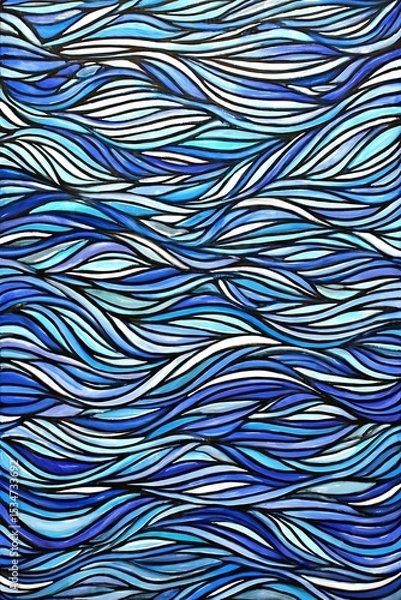 Obraz Abstract design of interwoven blue waves.