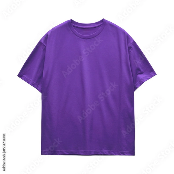 Fototapeta Vibrant Purple Oversized T-Shirt Mockup, a versatile template for showcasing your bold streetwear and casual apparel designs on transparent background.