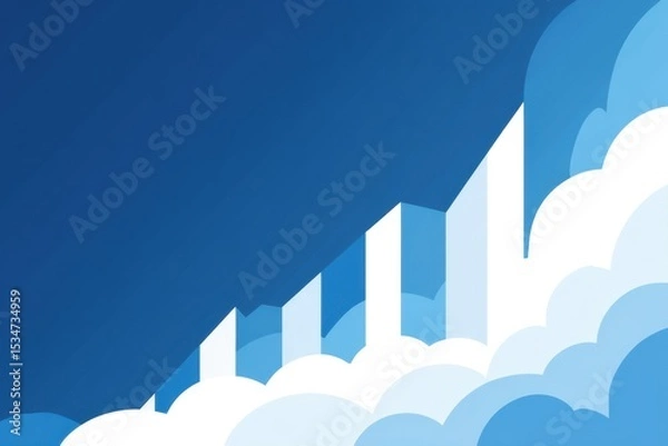 Fototapeta Abstract building and cloud illustration background graphic