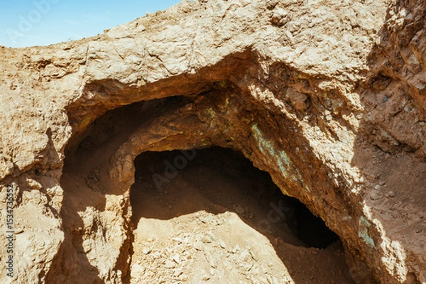 Fototapeta Mineral Exploration in the Atacama Desert – Drill Rigs and Test Excavations in Northern Chile

